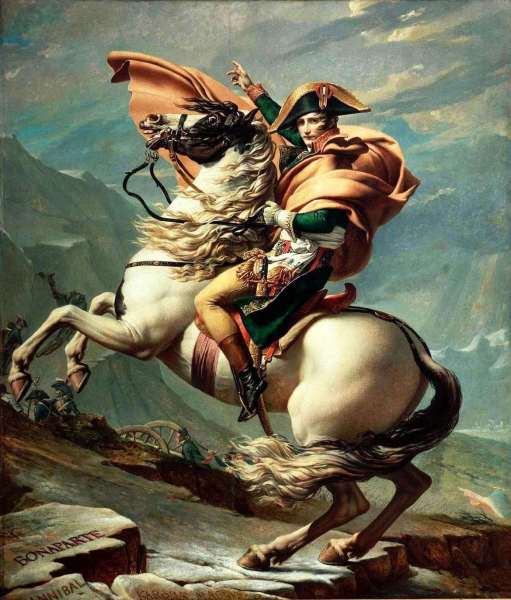 《跨越阿尔卑斯山圣伯纳隘道的拿破仑》，雅克-路易·大卫