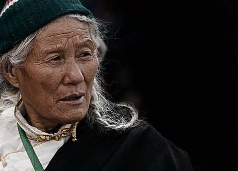 老人, 西藏, 沧桑