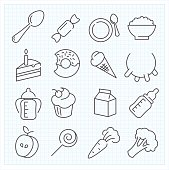 Baby food icons